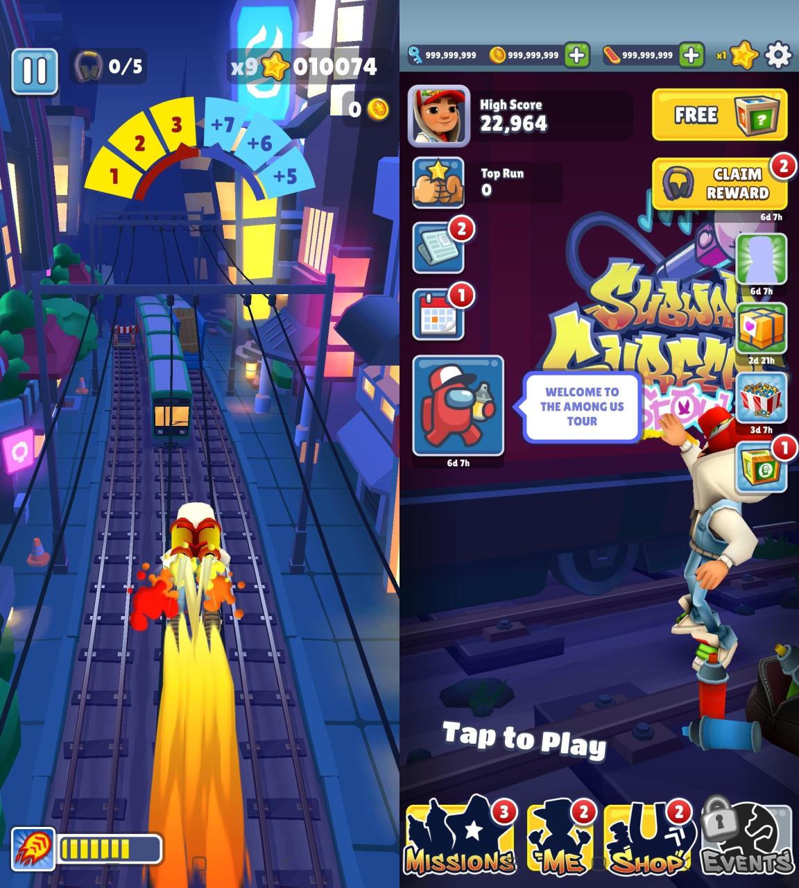 安卓地铁酷跑 v3.54.8 无限金币道具-易如分享